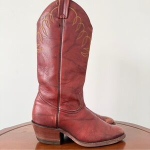 Vintage Red Leather Men’s Western Cowboy Boots | US 6.5